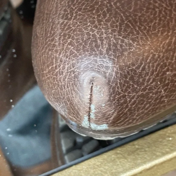 Elle Brown and Gray Heeled Boots with Chunky Sole - Picture 3 of 15